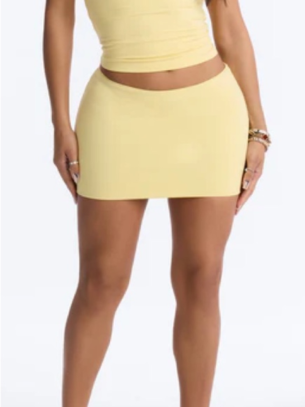 Fashion Nova Pale Yellow Mini Skirt